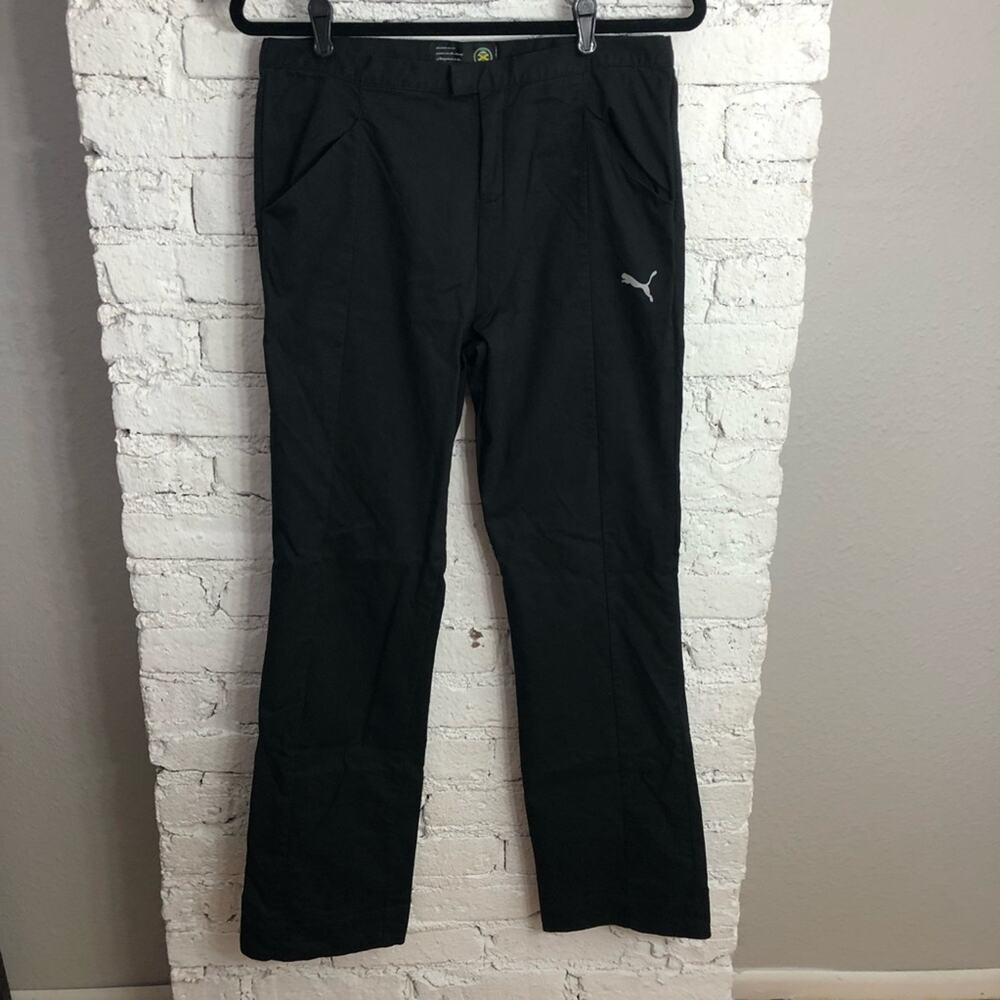 Vintage Y2K Puma Jamaica Flag Fitted Black Pants